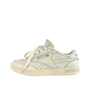 Reebok CLUB MEMT Women's Cream White Leather Lace Up Low Top Sneakers Shoes Sz 8